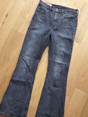 GAP Dark Gray High-Rise Flare Jeans